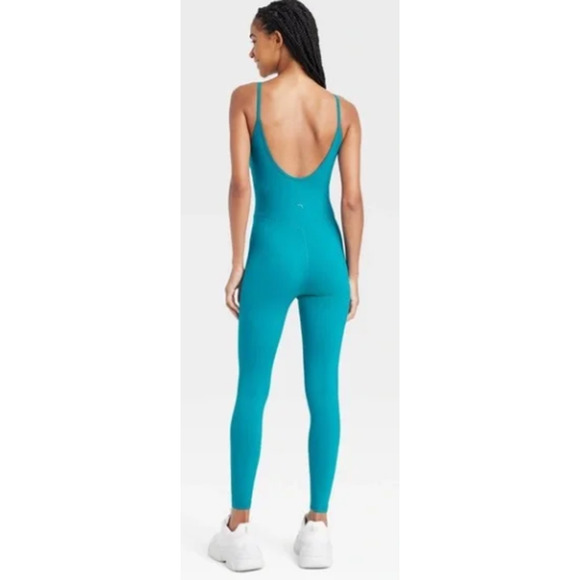 JoyLab Blue Activewear Corset Sleeveless Full-Length Bodysuit- Size Large NEW - Picture 2 of 6